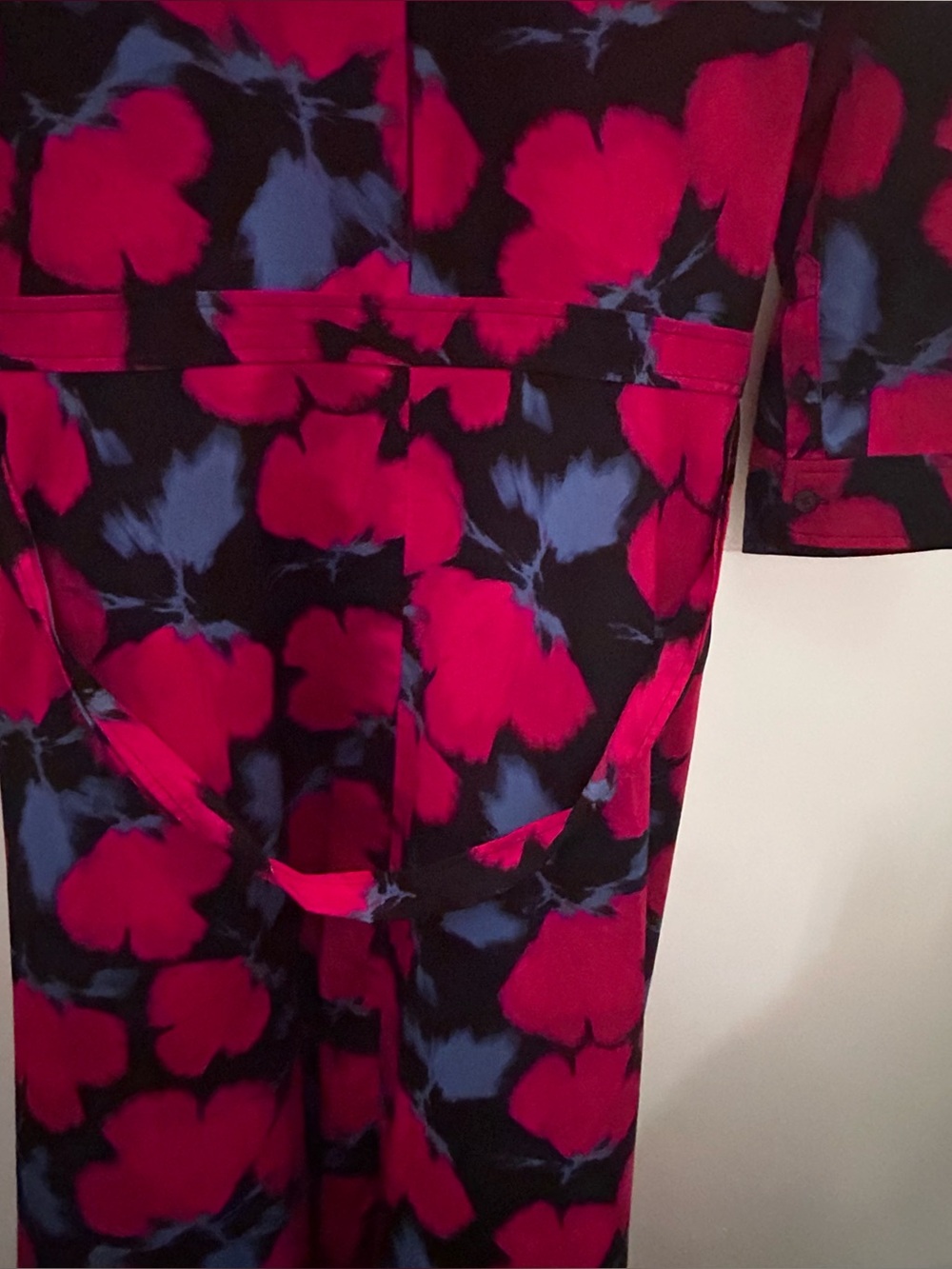 Banana Republic Fuchsia and Blue Floral Shirt Maxi Dress - Picture 7 of 7